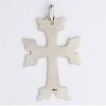 Extra Large Armenian Sterling Silver Cross with Black Enamel 2 3/4" Tall